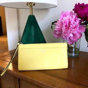 Yellow coach wallet/wristlet